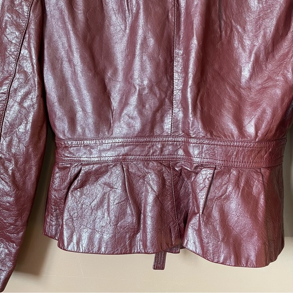 OPERA Burgundy Colour Women’s Leather Jacket Size 13/14 - Picture 14 of 16